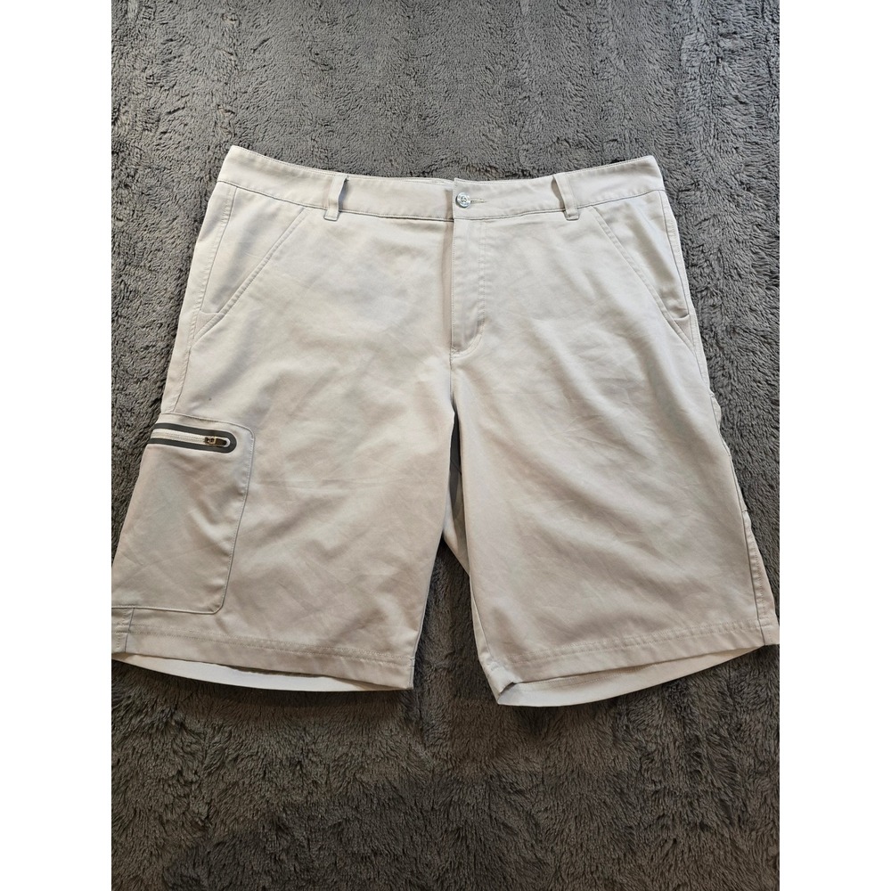 FILA Sport Golf Shorts Mens 36 Gray Performance Flat Front Zippered Cargo Pocket